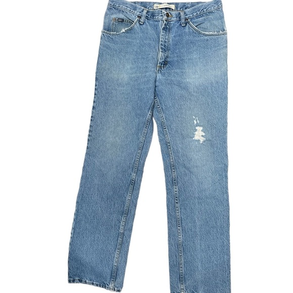 Vintage Lee Mens Jeans Regular fit straight leg high rise cotton jeans 34x32 - Picture 2 of 7